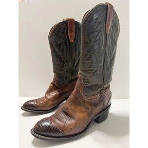 Vintage Durango Western Cowboy Boots Mens 7M Brown Leather Heeled Made in USA